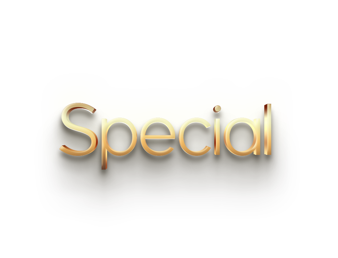 WORD SPECIAL gold 3D text effects art typography PNG images free
